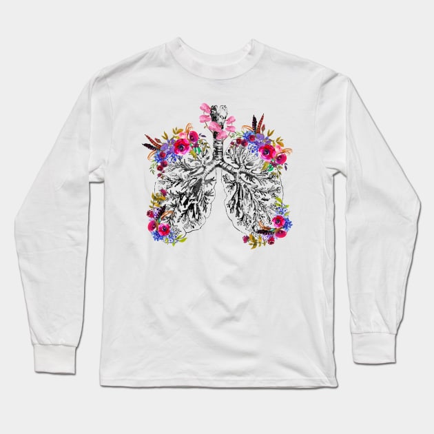 Anatomical Lungs Long Sleeve T-Shirt by erzebeth